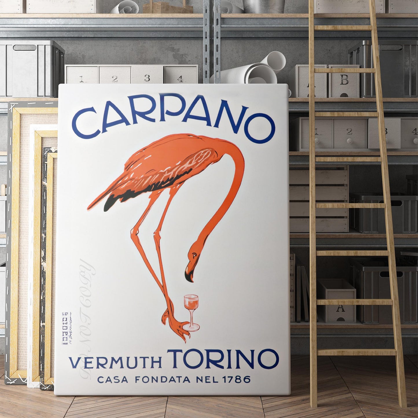 Carpano Vermuth Vintage Flamingo Poster