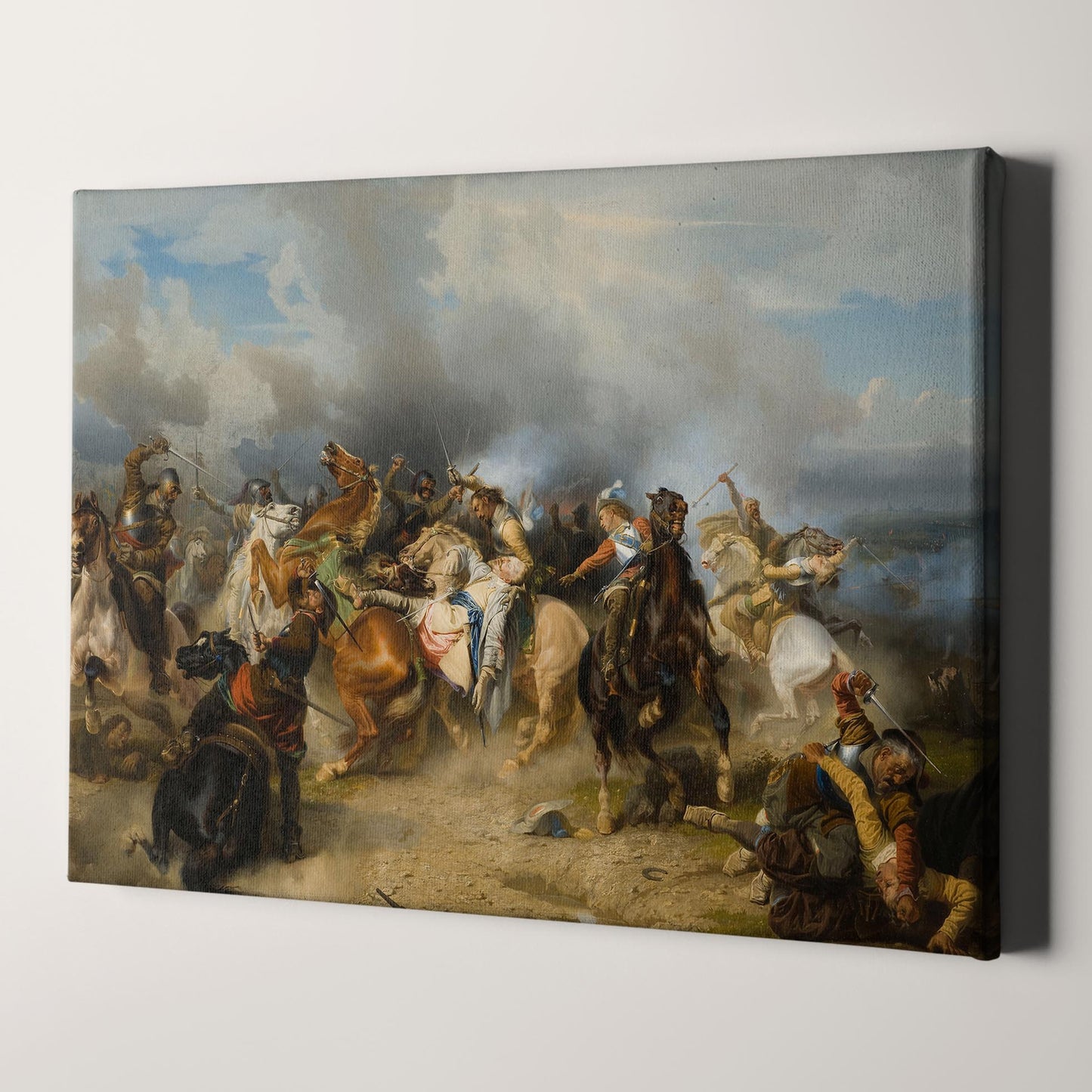 Death of King Gustav II Adolf of Sweden at the Battle of Lutzen by Carl Wahlboml