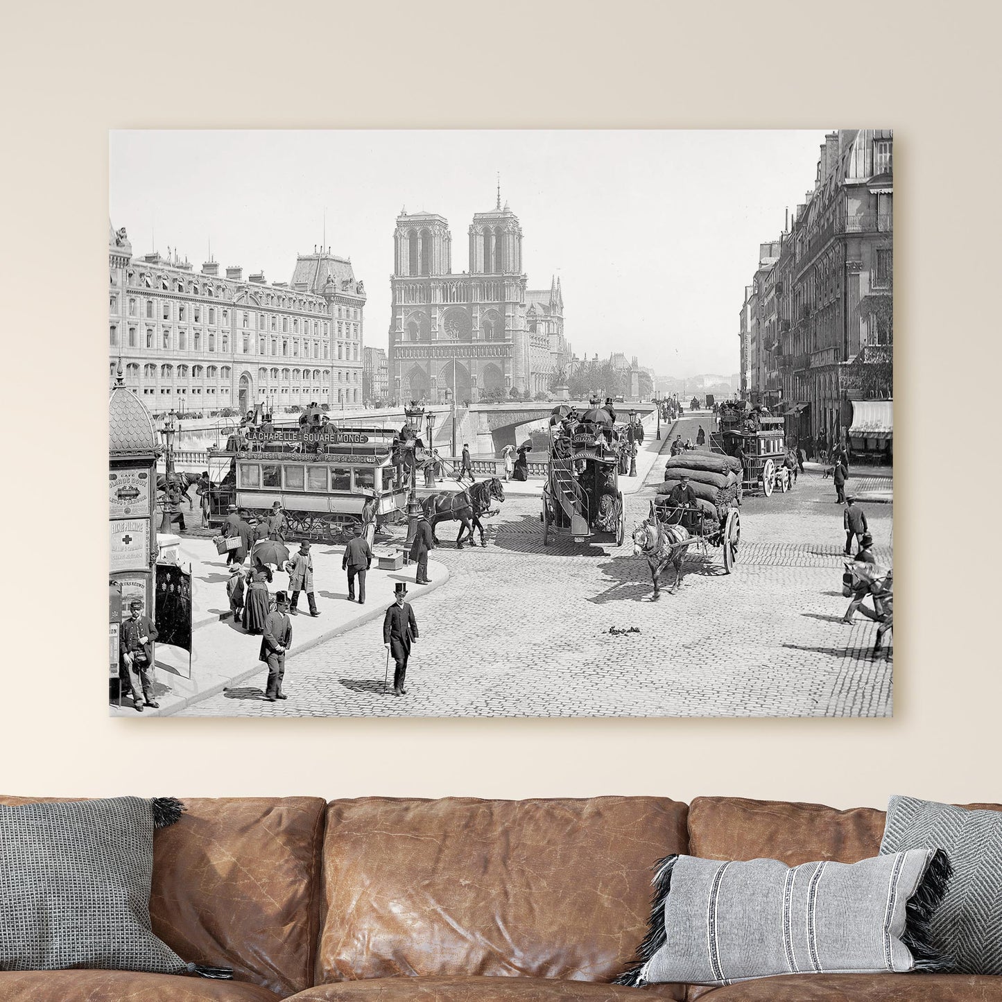 19th Century Paris, Pont Saint-Michel and Cathédrale Notre Dame