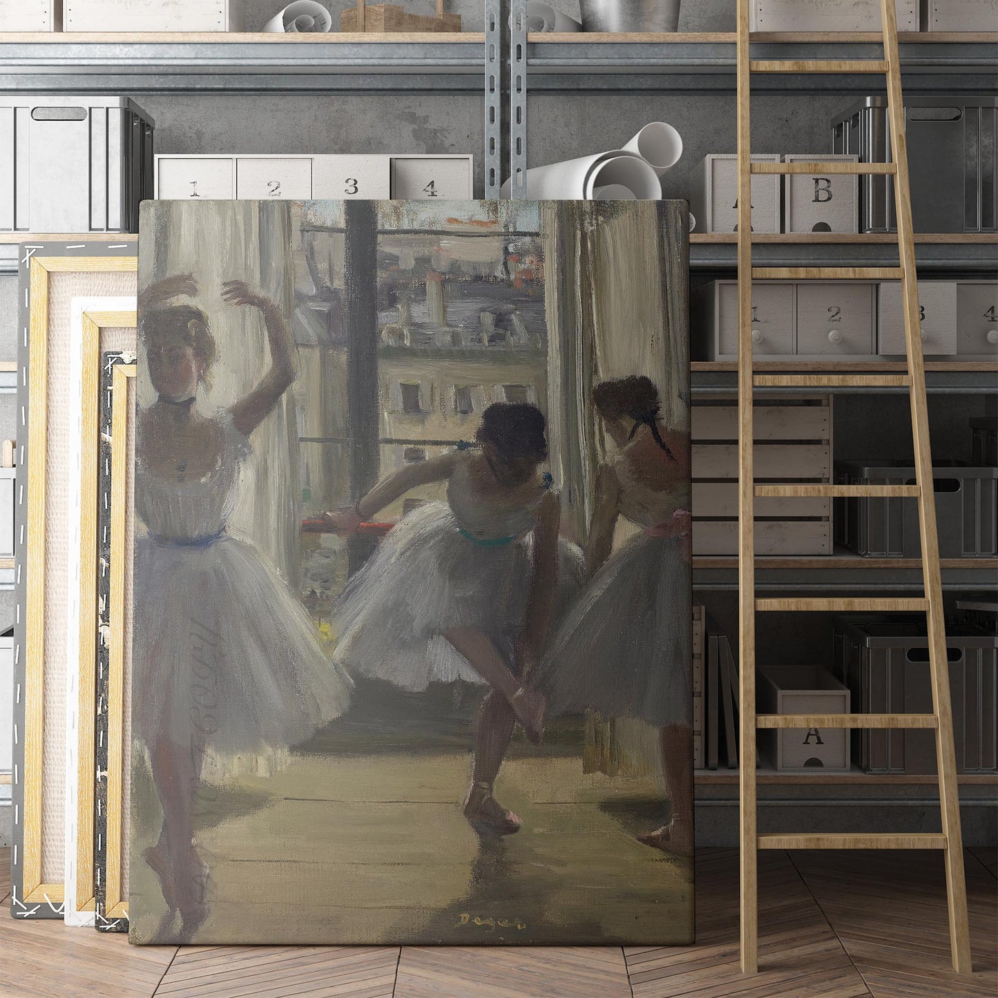 Three Dancers in an Exercise Hall by Edgar Degas