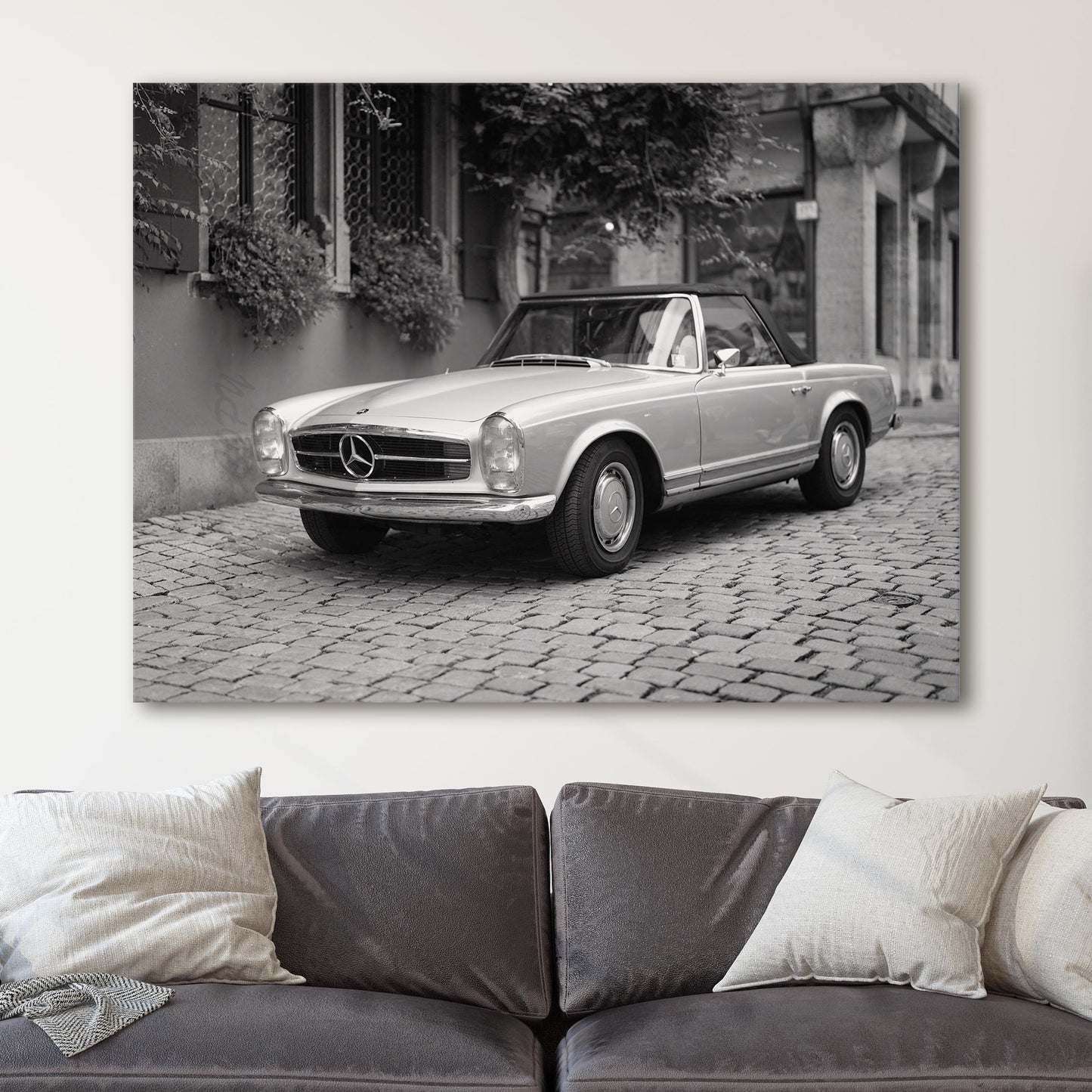 Classic Mercedes Benz Convertible in Black & White