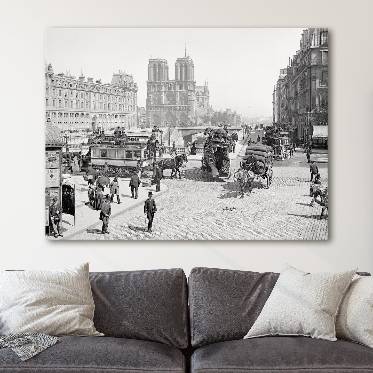 19th Century Paris, Pont Saint-Michel and Cathédrale Notre Dame