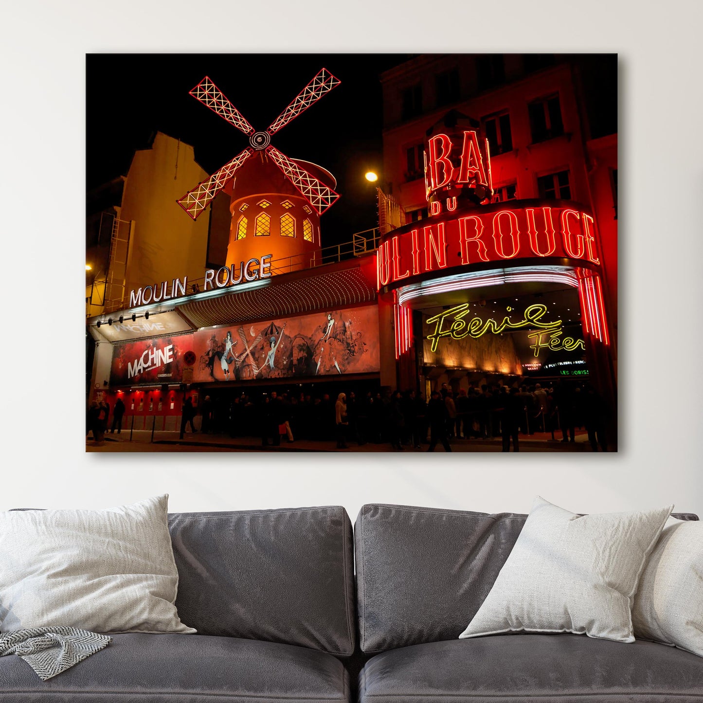 Moulin Rouge Lit up at Night