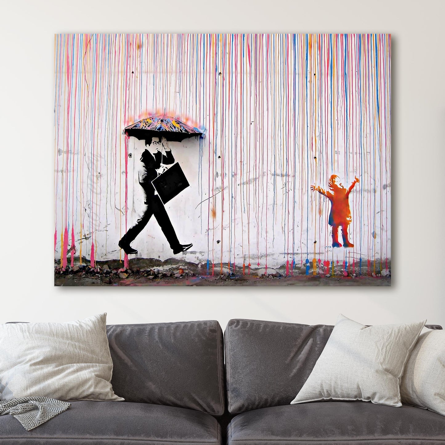 Colored Rain Banksy