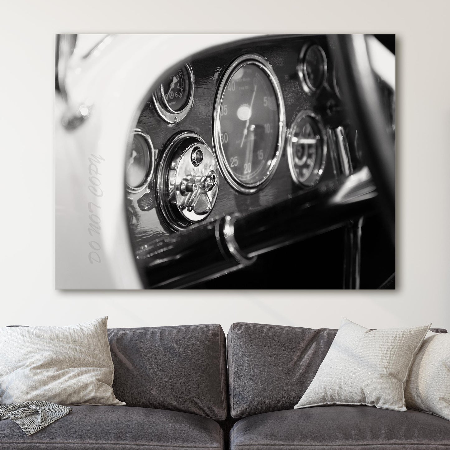 Vintage Dashboard in Black & White