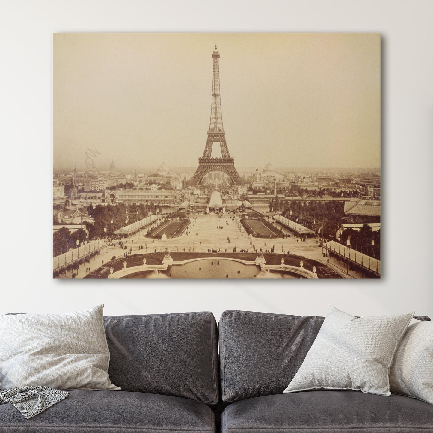 Eiffel Tower and Champ de Mars seen from Trocadéro Palace 1889