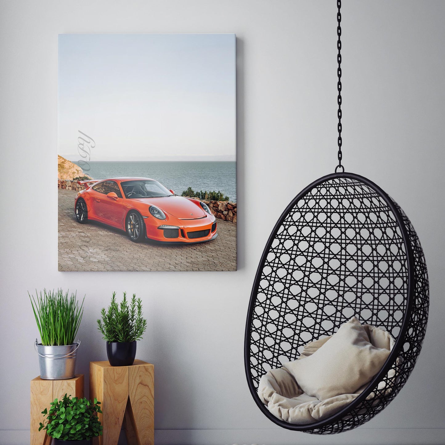 Orange Porsche Seascape