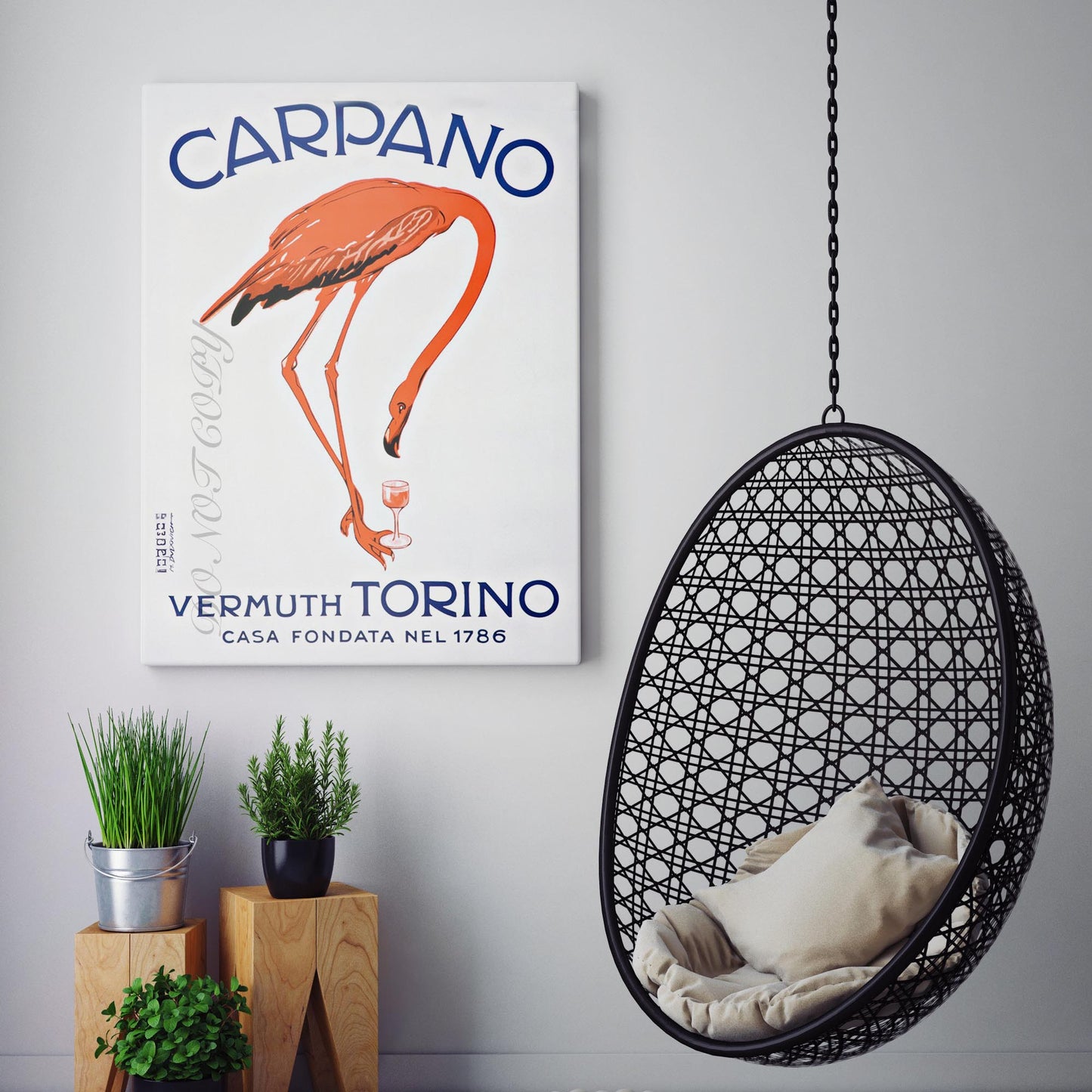 Carpano Vermuth Vintage Flamingo Poster