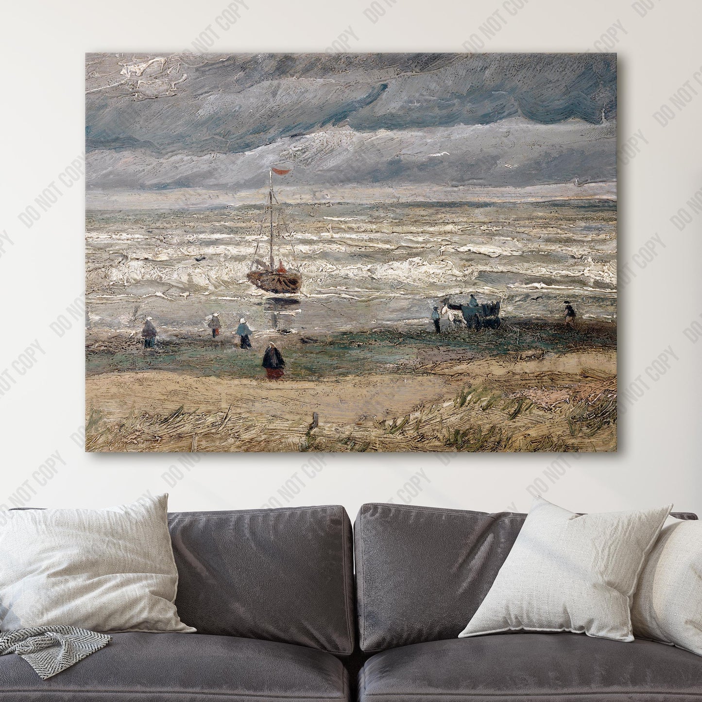 Beach at Scheveningen in Stormy Weather (1882) by Van Gogh
