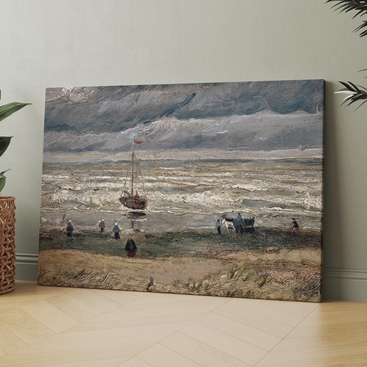 Beach at Scheveningen in Stormy Weather (1882) by Van Gogh