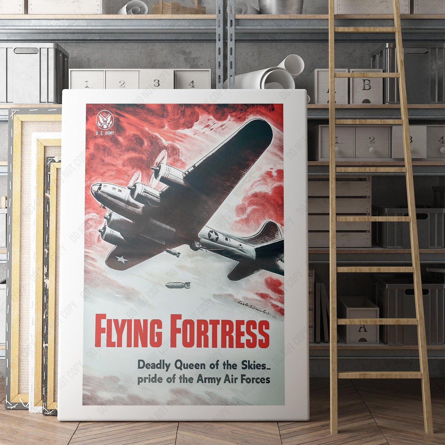 WWII US Army Air Force Propaganda Poster - B17 Flying Fortress