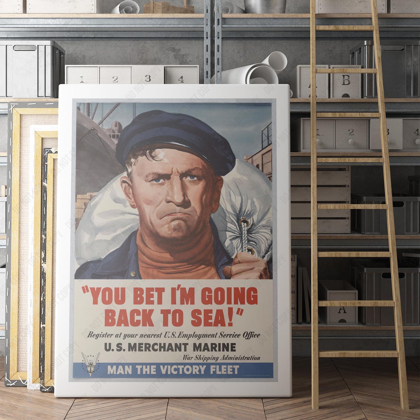 WWII US Propaganda Poster - "You Bet I'm Going Back To Sea"