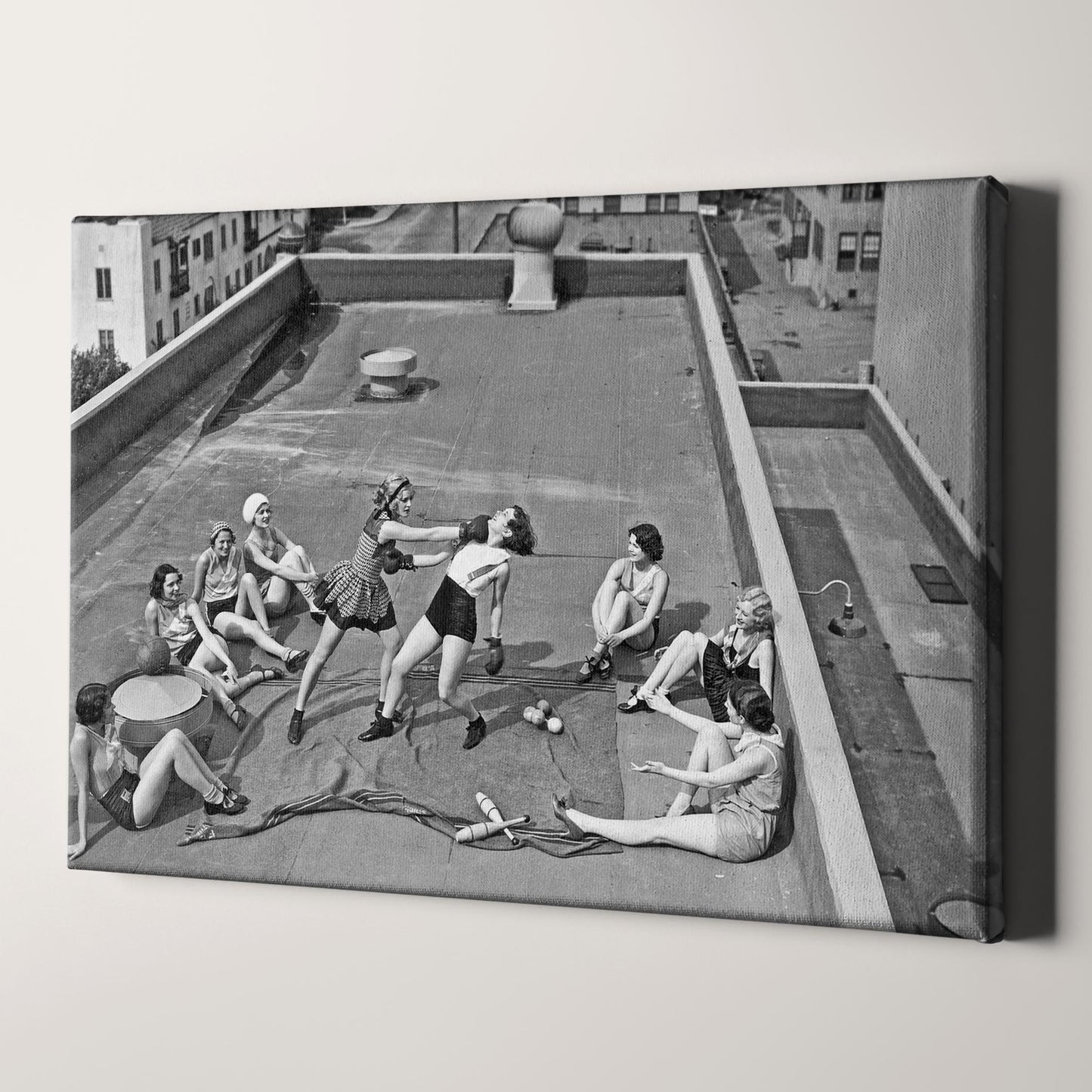 Women Boxing On A Roof 1938