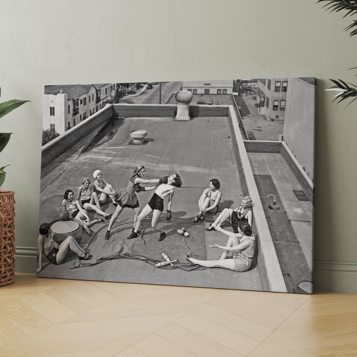 Women Boxing On A Roof 1938