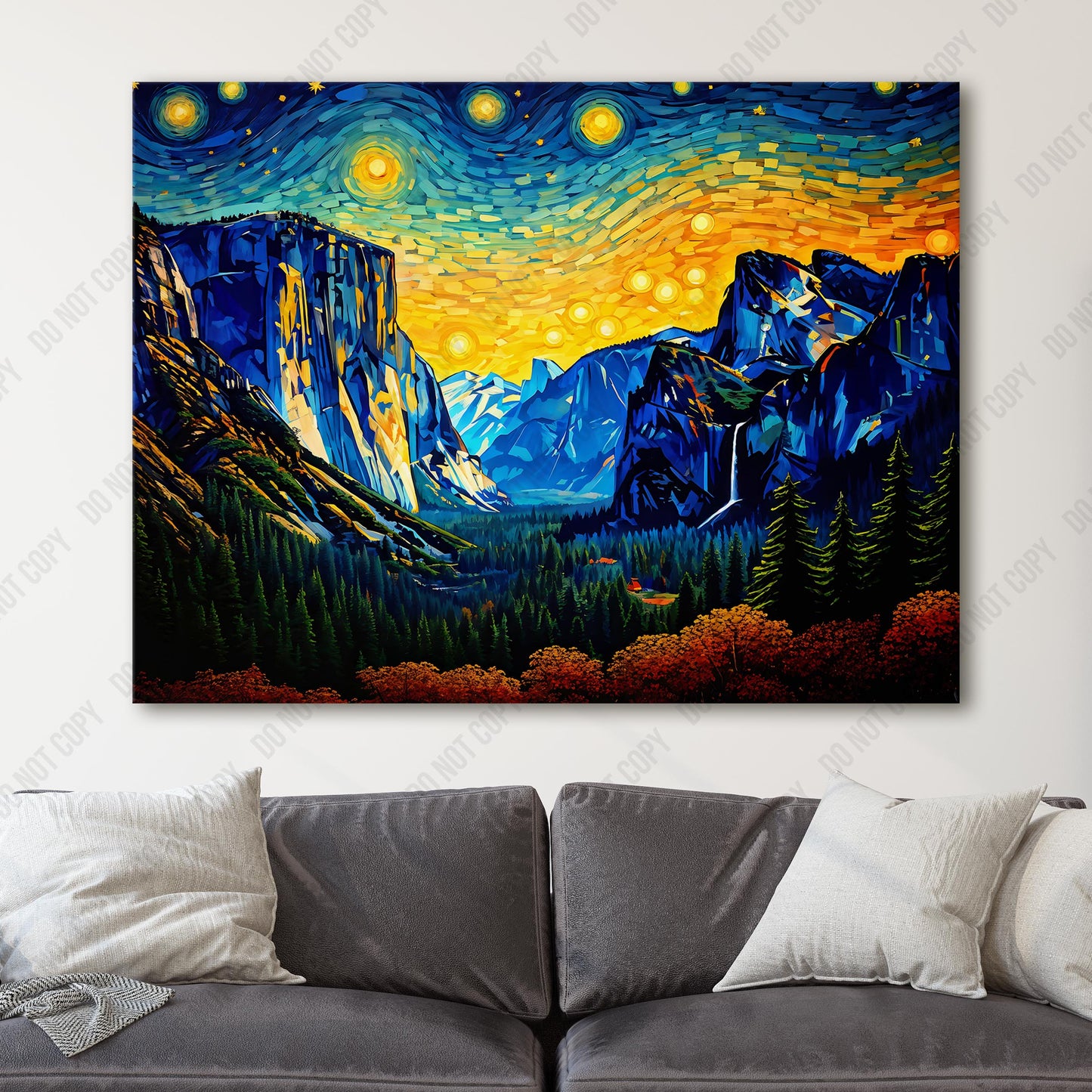 Yosemite Tunnel View as Van Gogh Starry Night