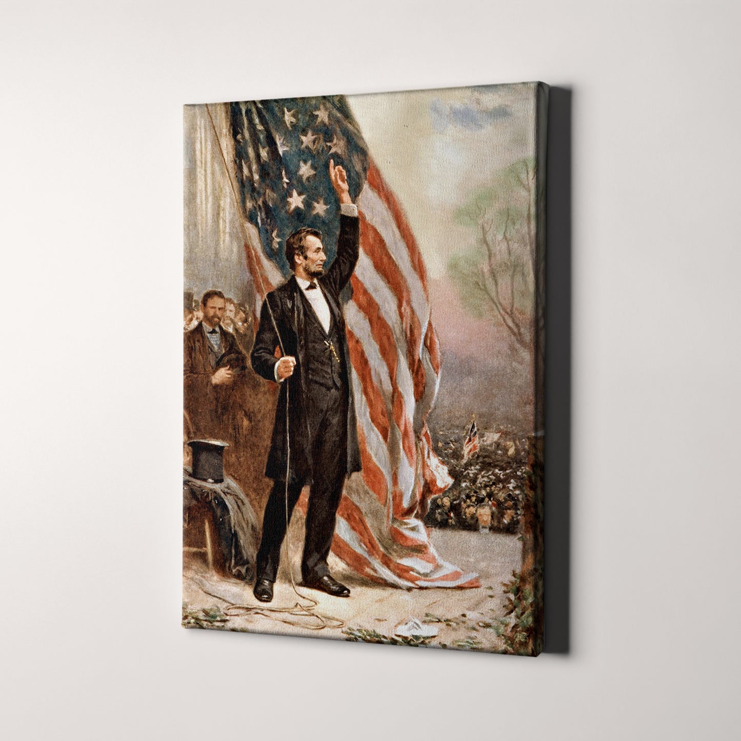 Abraham Lincoln Speech American Flag