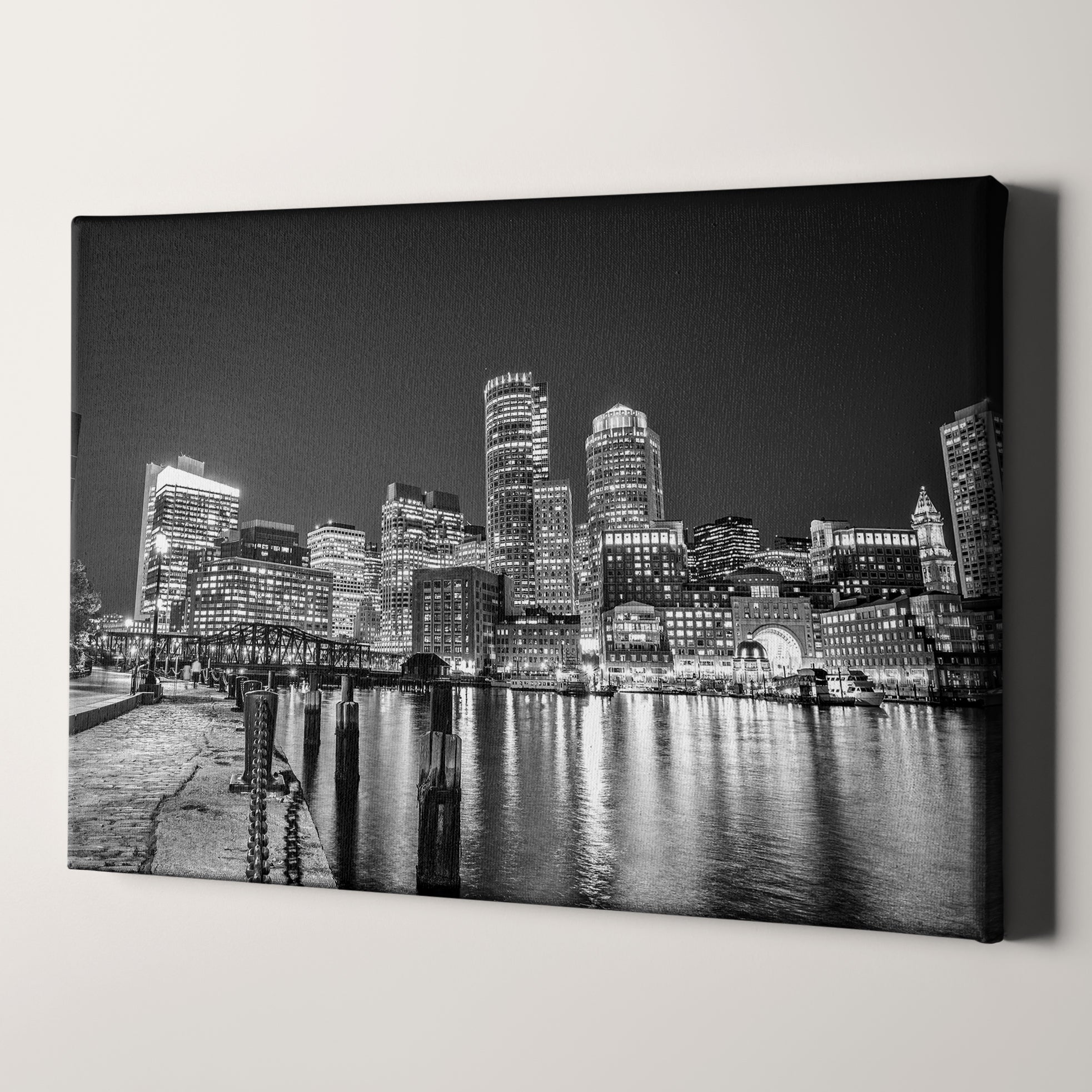 Boston Harbor and Boston Skyline on Canvas, Large Wall Art, Boston Print, Boston art, popular Downtown Boston, Boston Canvas, Large Canvas Art