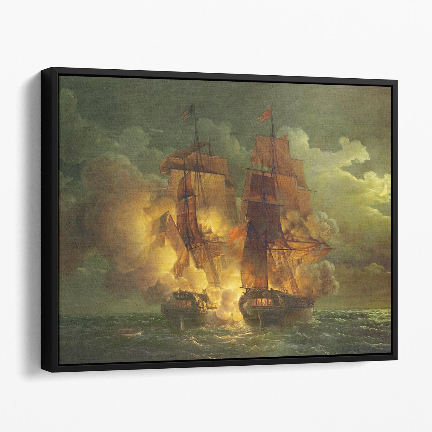 Battle Between the French Frigate 'Arethuse' and the English Frigate 'Amelia' by Louis Philippe Crepin