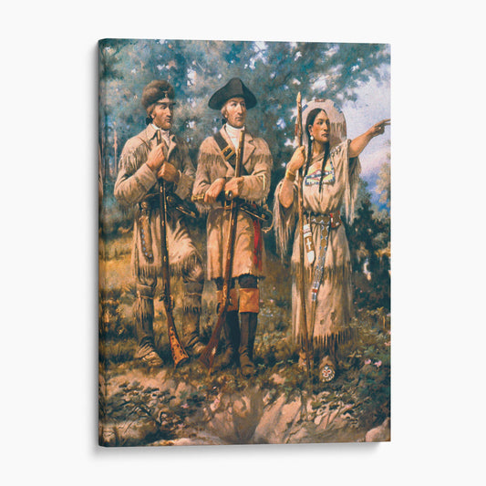Lewis & Clark at Three Forks with Sacagawea