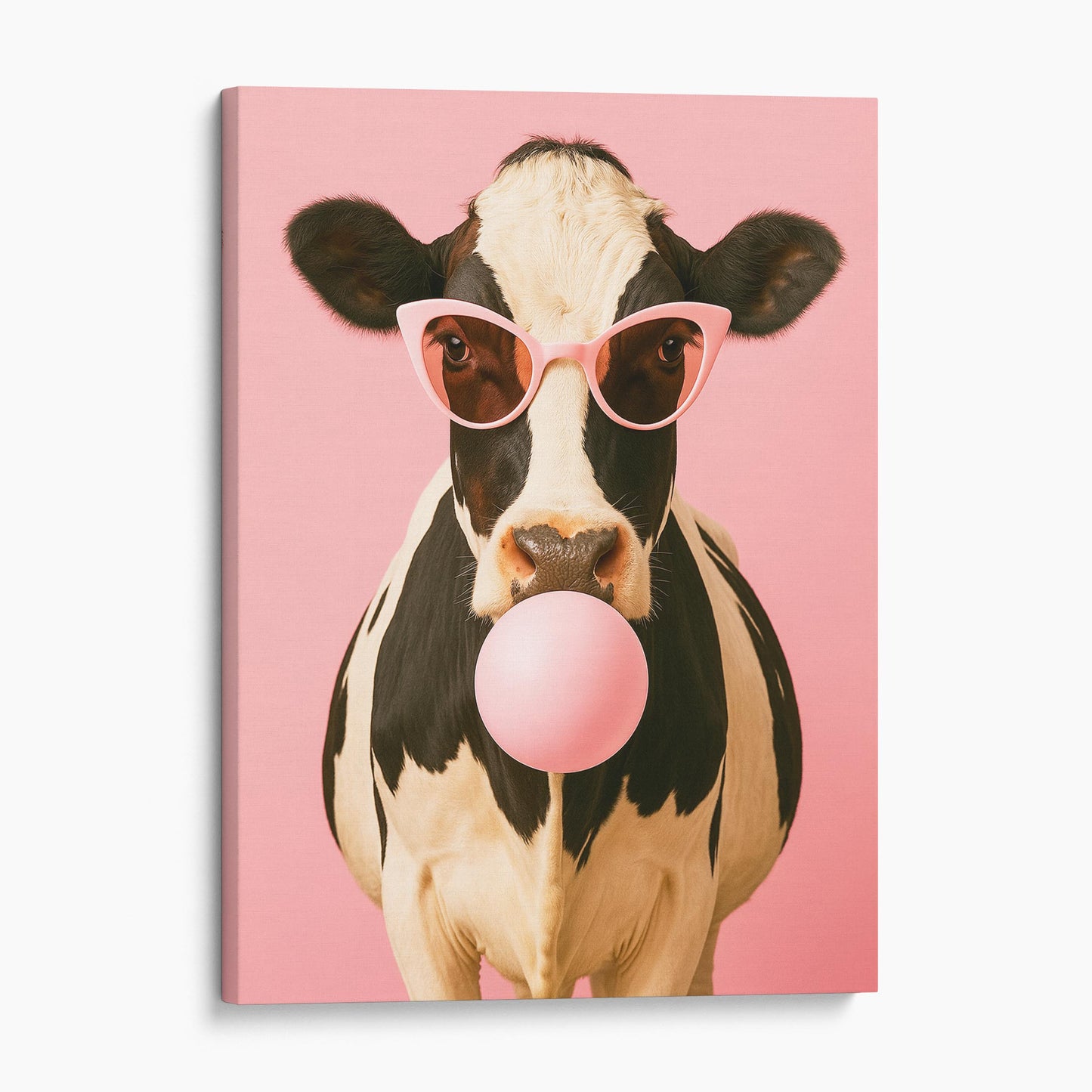 Cow Pink Sunglasses Blowing Bubble Gum