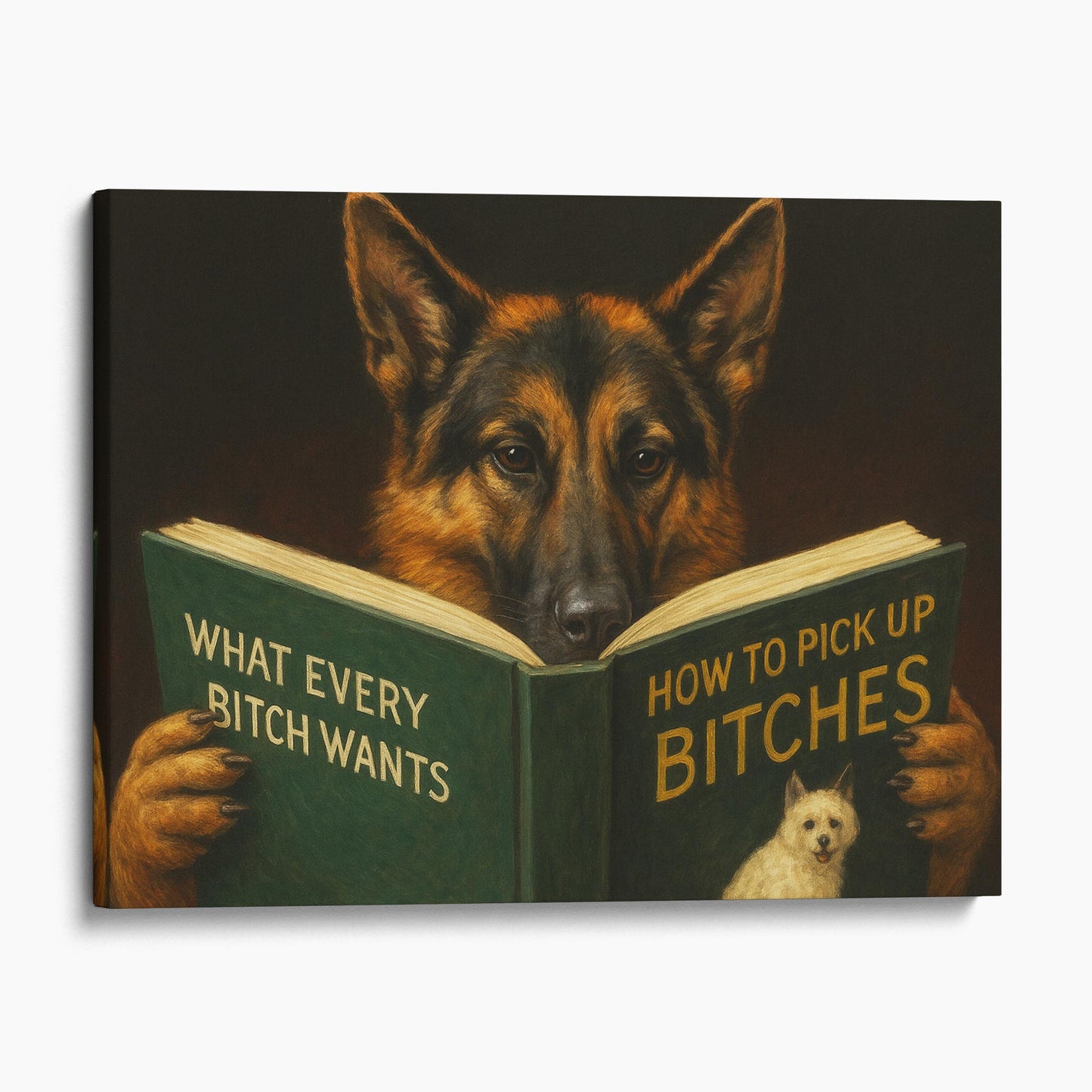 German Shepherd Dog Reading Dating Book