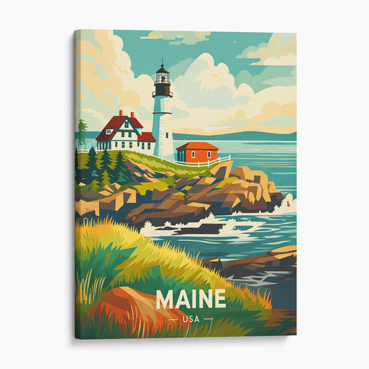 Maine USA Vintage Travel Poster