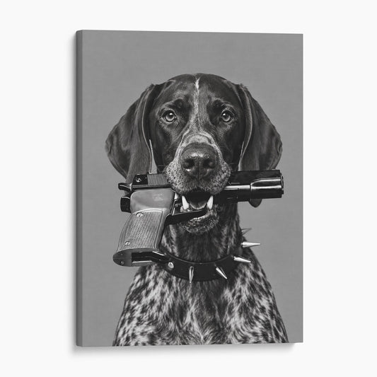 German Shorthaired Pointer Gun In Mouth