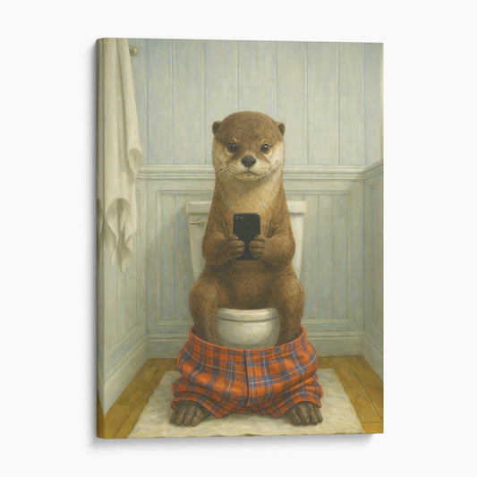 Otter On The Phone On The Toilet
