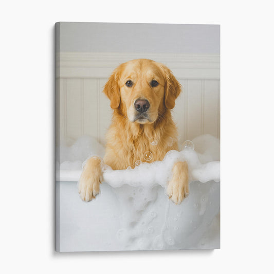 Golden Retriever Dog Bubble Bath