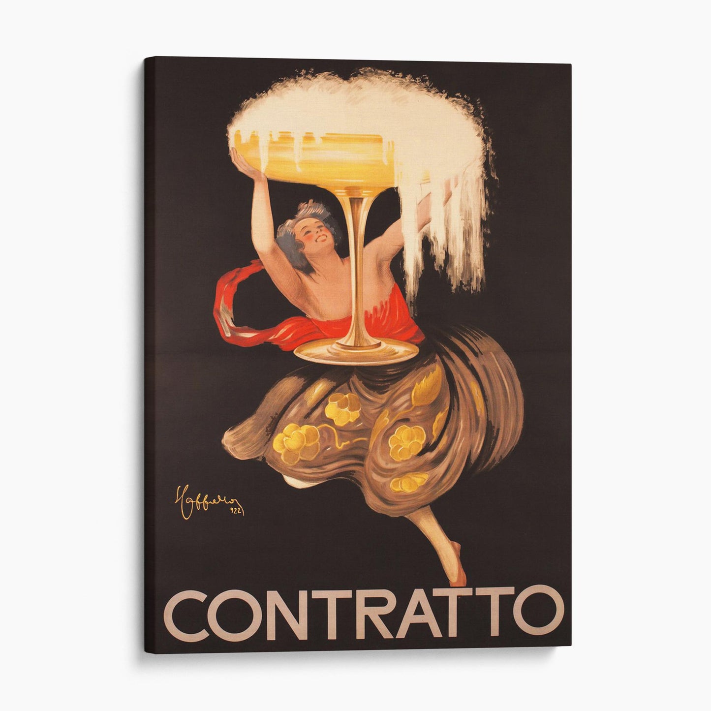 Contratto Champagne Girl Vintage Drink Advertising