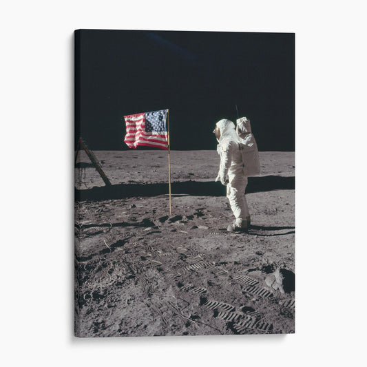 Buzz Aldrin Salutes The American Flag On The Moon