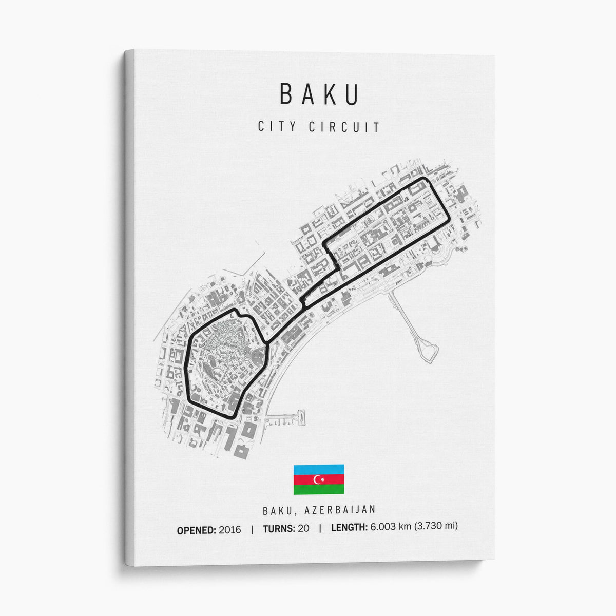 Baku Azerbaijan Grand Prix Race Track Map