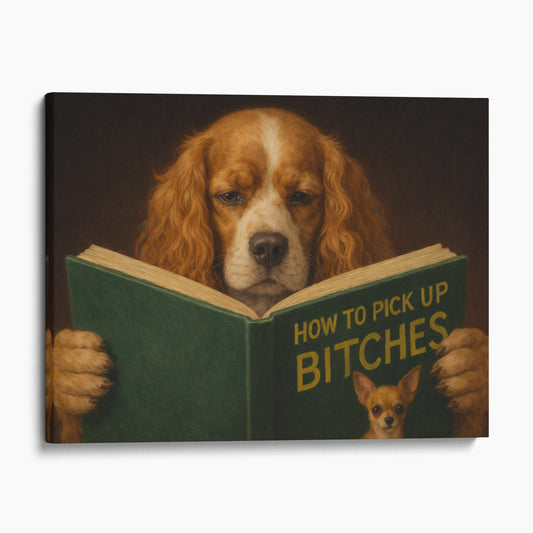 Cocker Spaniel Dog Reading Dating Book