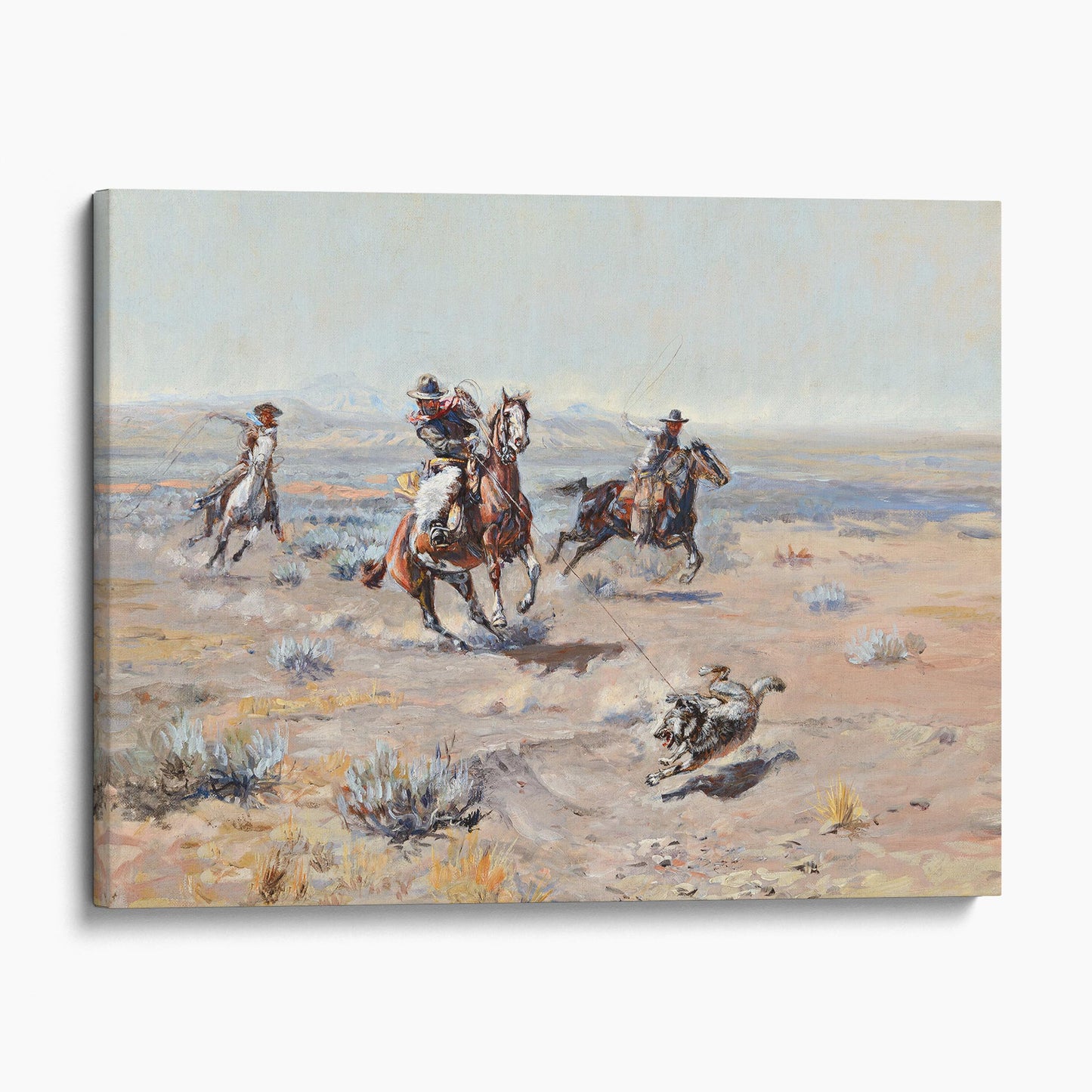 Roping A Wolf 1904 by Charles M Russell