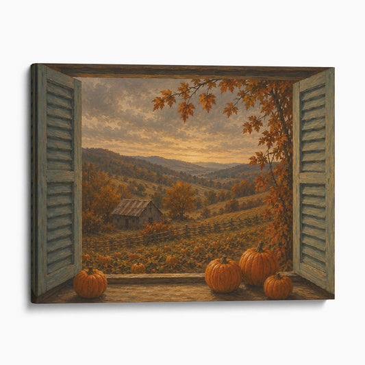 Open Window to an Autumn Landscape