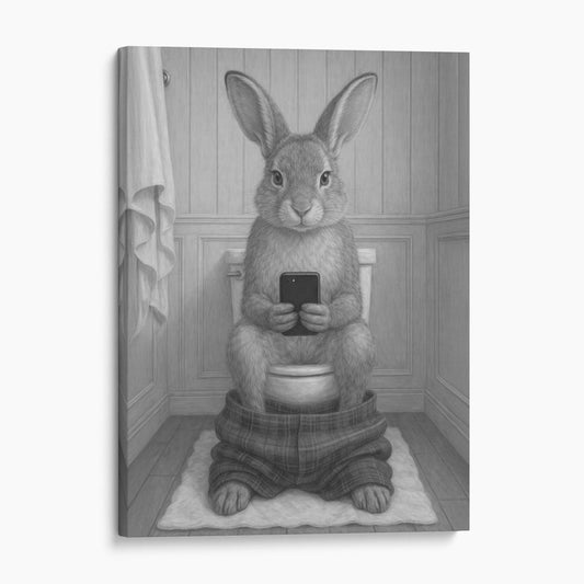 Bunny Rabbit On The Phone On The Toilet II