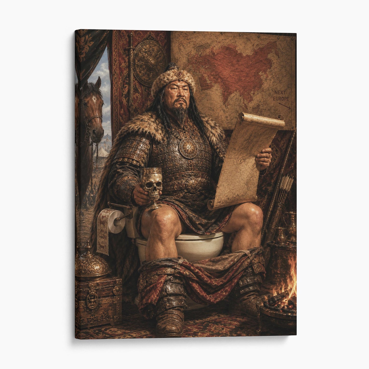 Genghis Khan On The Toilet