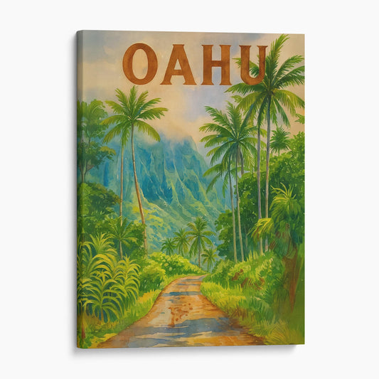 Oahu Hawaii Travel Poster
