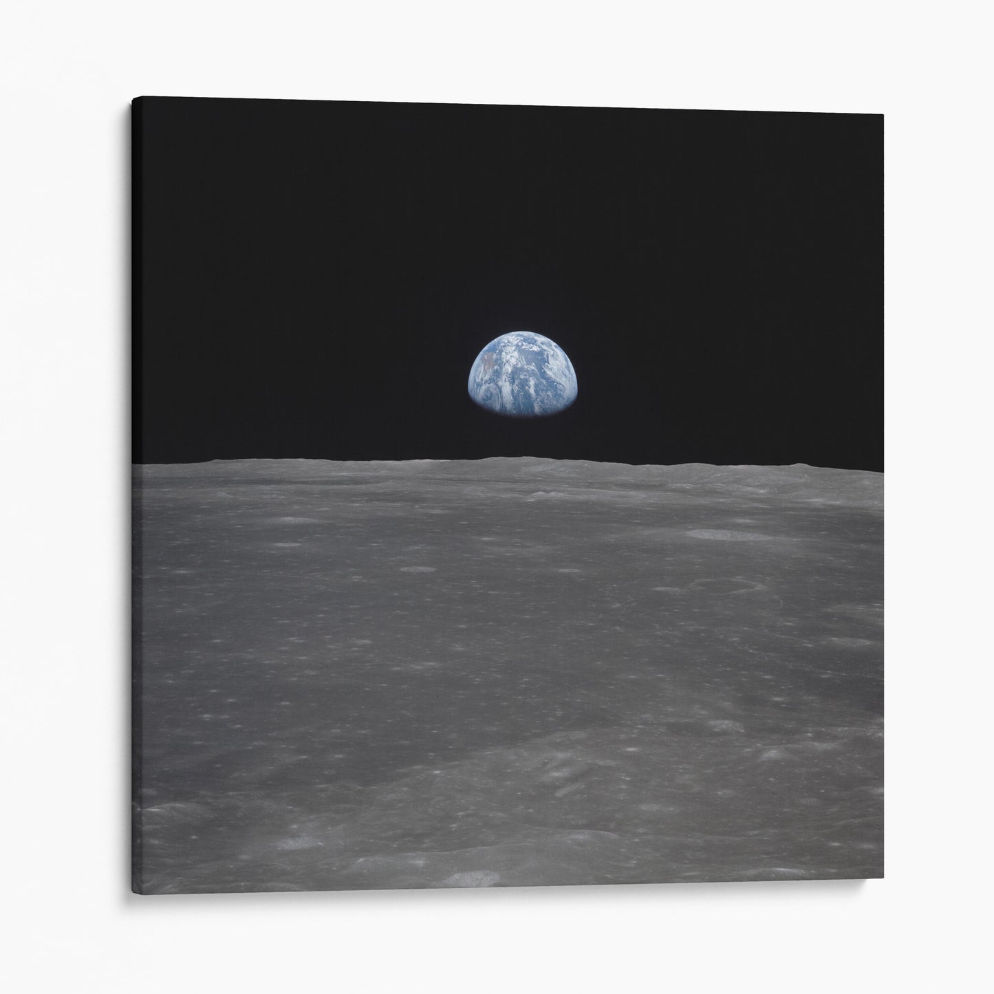 Apollo 11 Mission – View of Moon Limb, with Earth on the Horizon