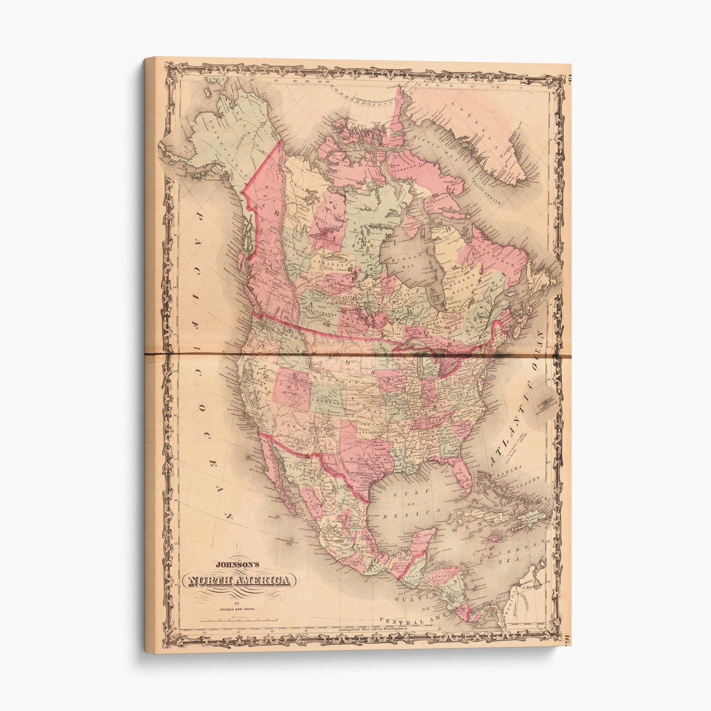 Johnson's Map of North America, 1861