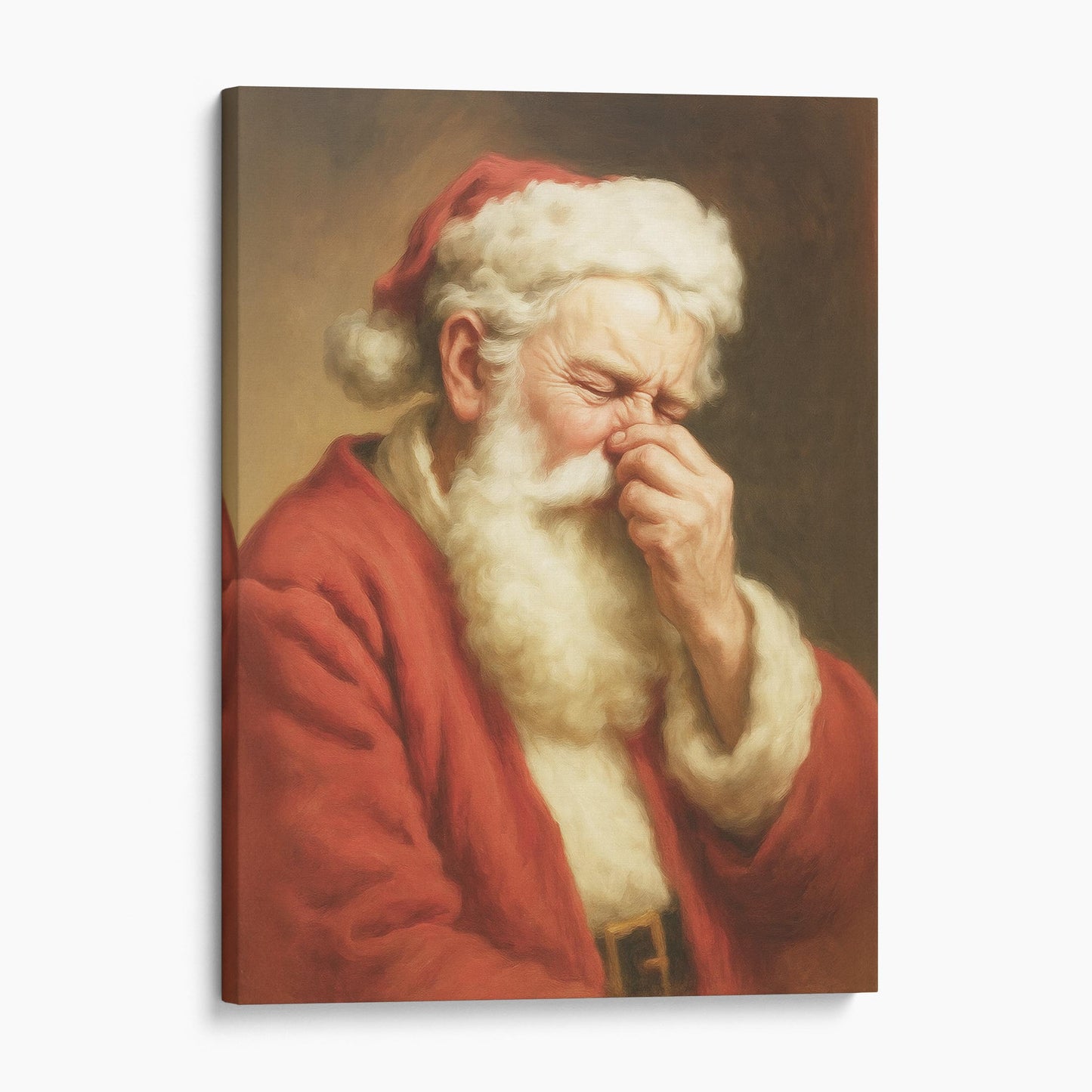 Santa Claus Plugging His Nose