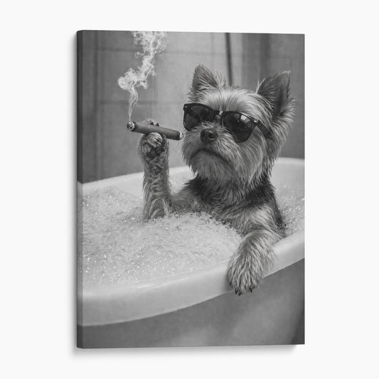 Yorkshire Terrier Dog Bathtub Cigar