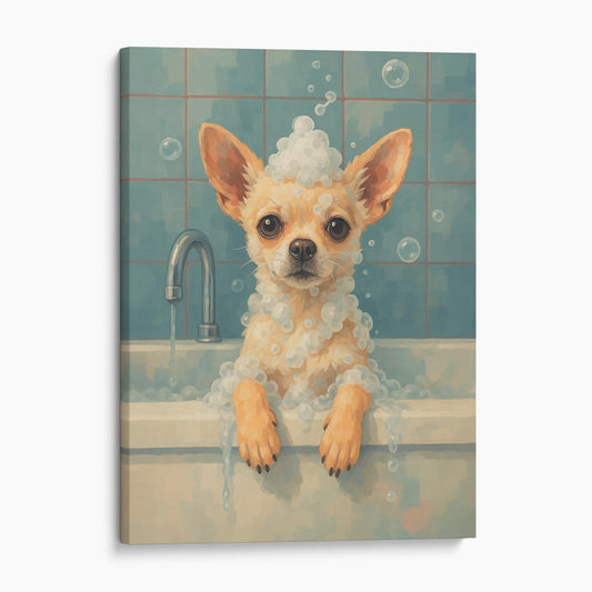 Chihuahua Dog Bathtub Bubble Bath