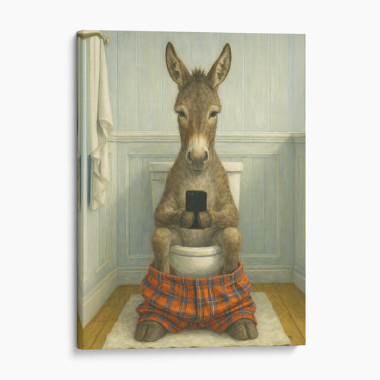 Donkey On The Phone On The Toilet