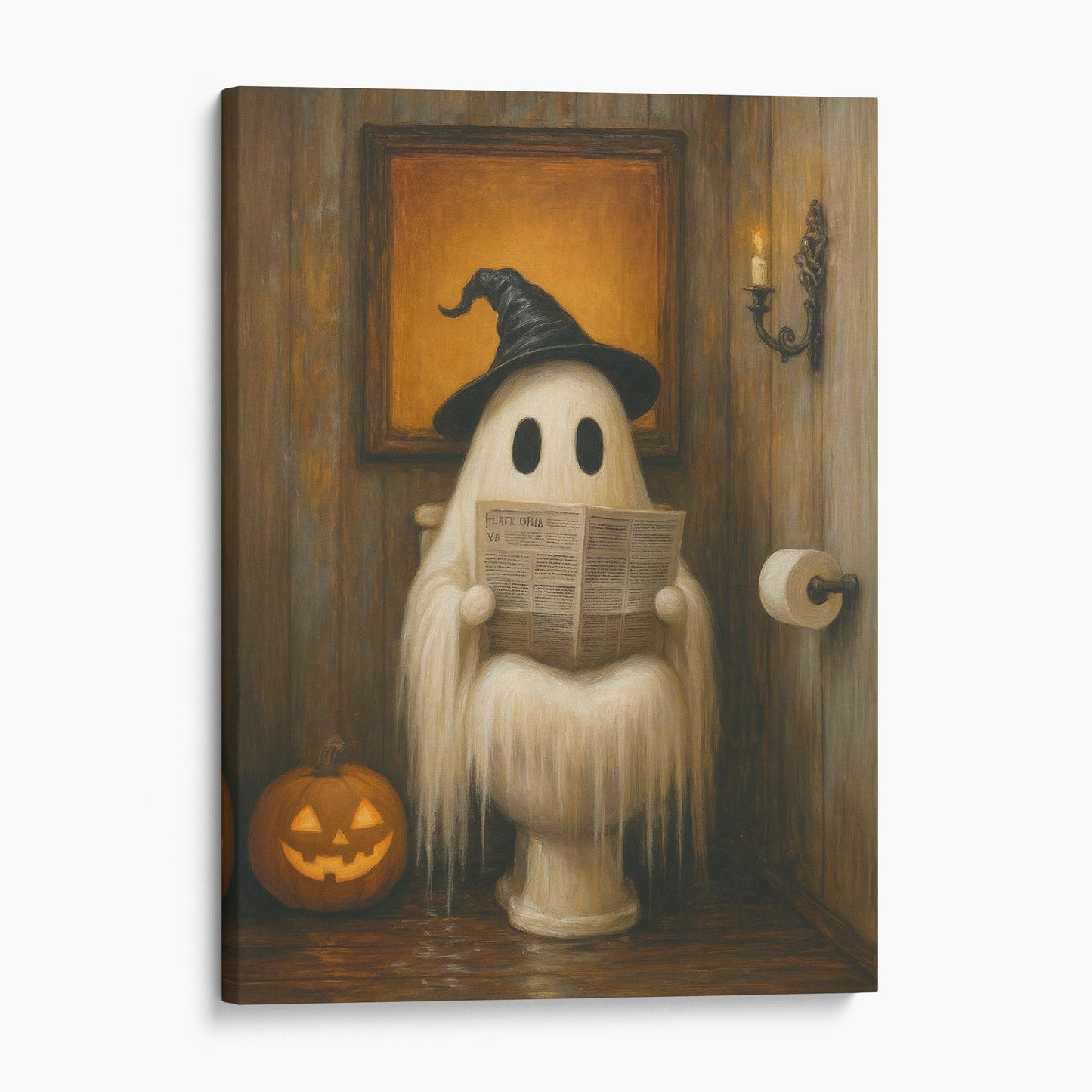 Ghost Reading The Newspaper On The Toilet