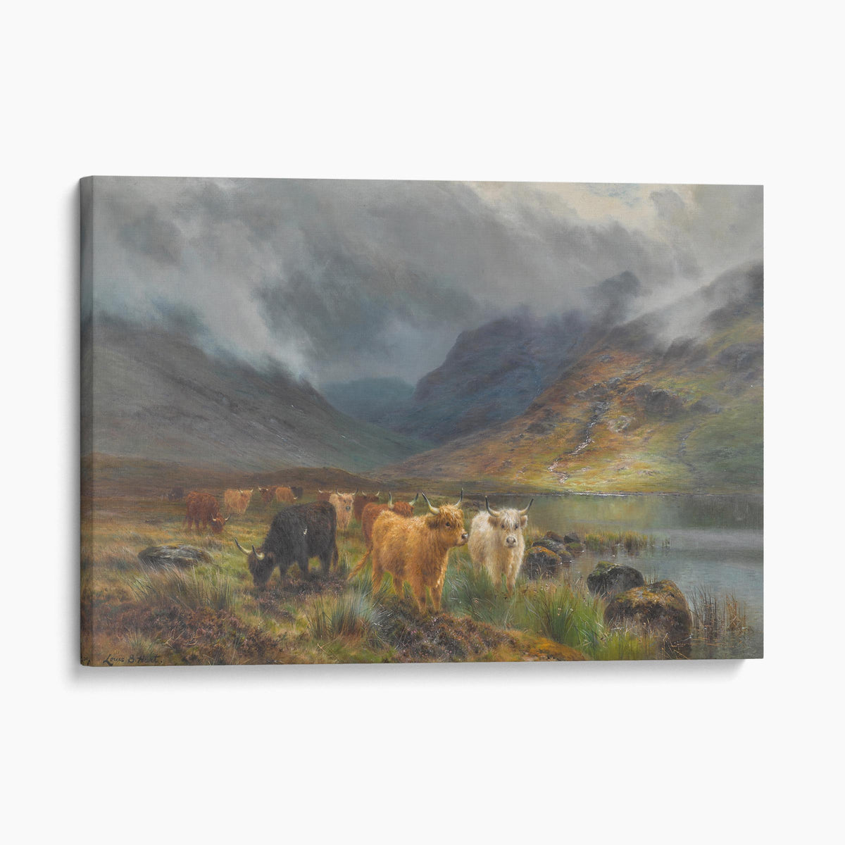 Cattle in a Highland Landscape by Louis Bosworth Hurt
