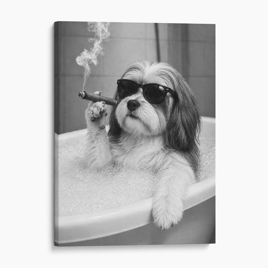 Havanese Dog Bathtub Cigar