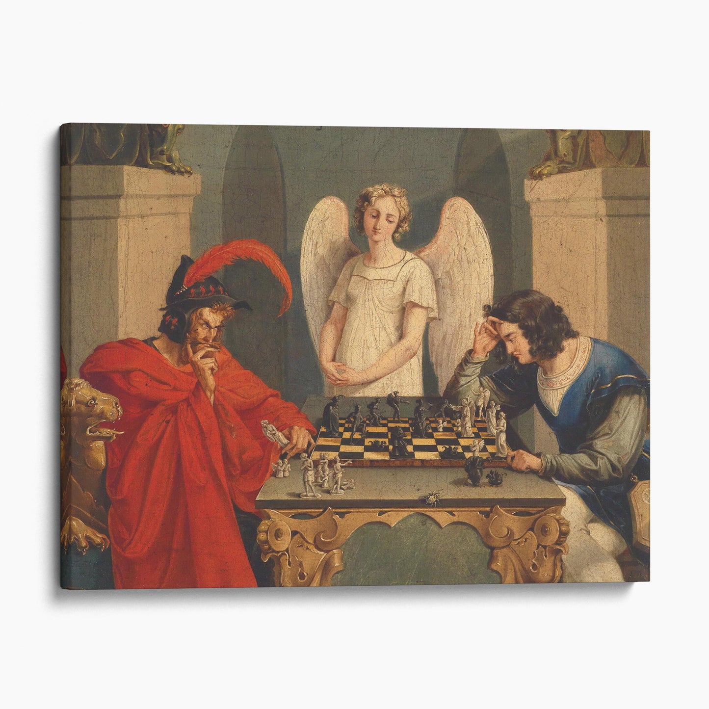 Faust And Mephistopheles Playing Chess