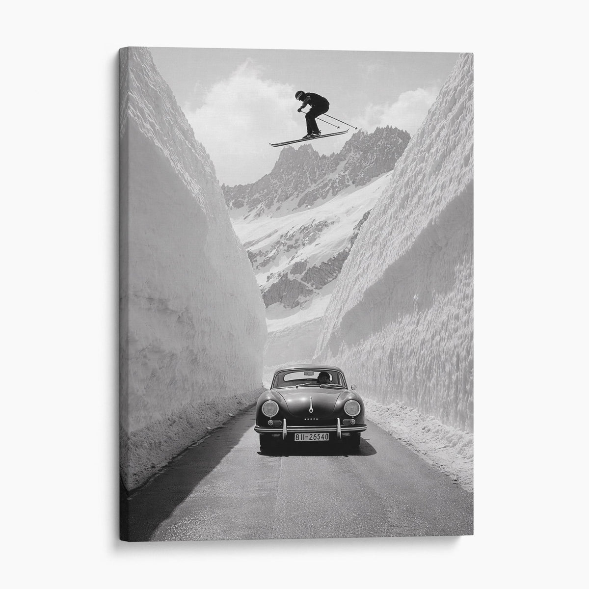 Skiing Over A Sports Car