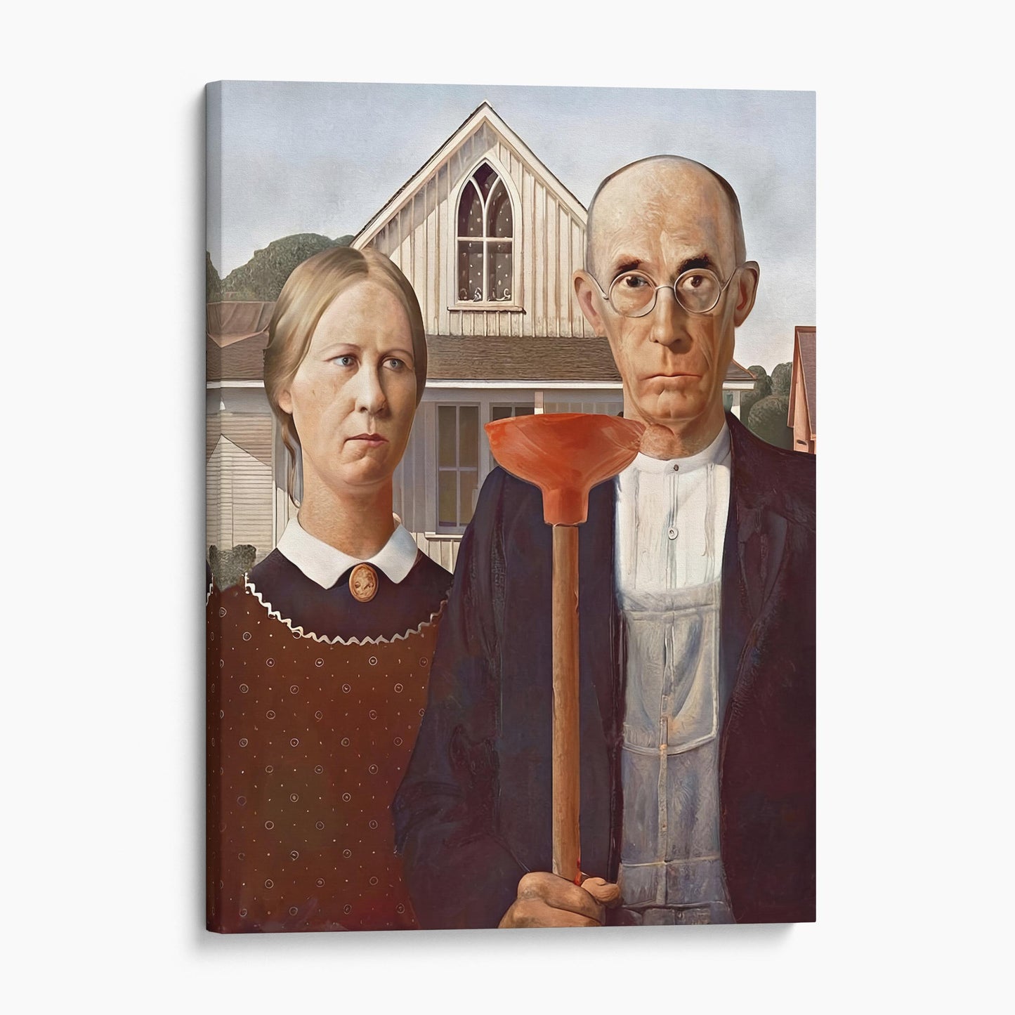 American Gothic With Toilet Plunger